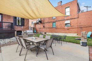 Plenty of seating, outdoor games and grill!